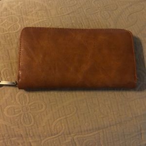 Brown leather material wallet